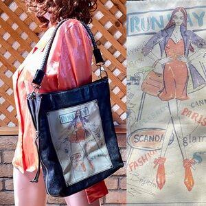 BRIGHTON Rare FASHIONISTA COVER GIRLS Runway Fashion LEATHER Shoulder Bag As-Is